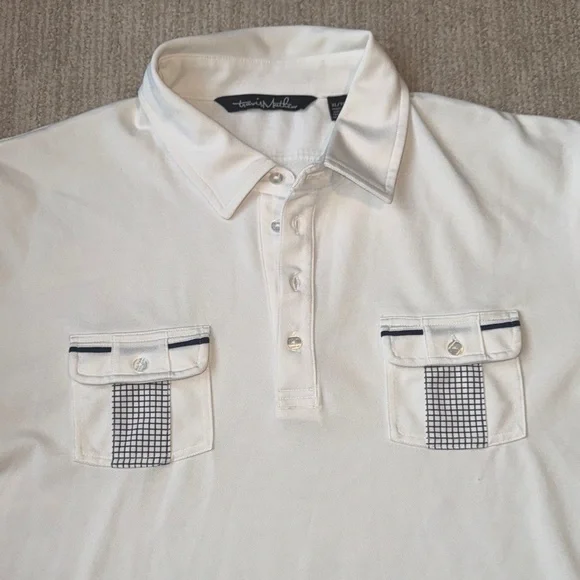Travis Mathew Mens XL White Short Sleeve Golf Polo Shirt Performance Top - Picture 5 of 11